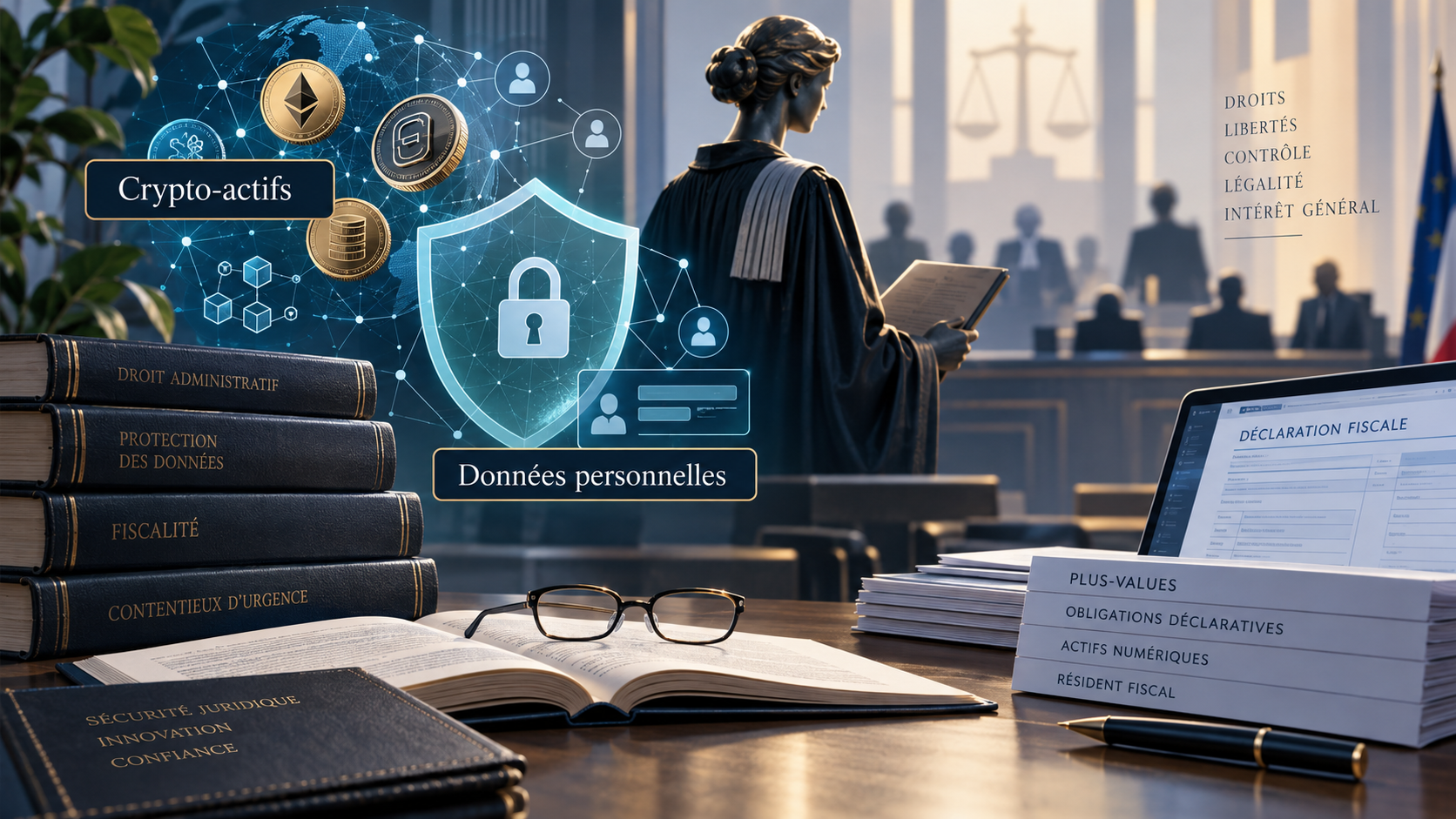 Illustration contentieux administratif : crypto-actifs, données personnelles et obligations déclaratives