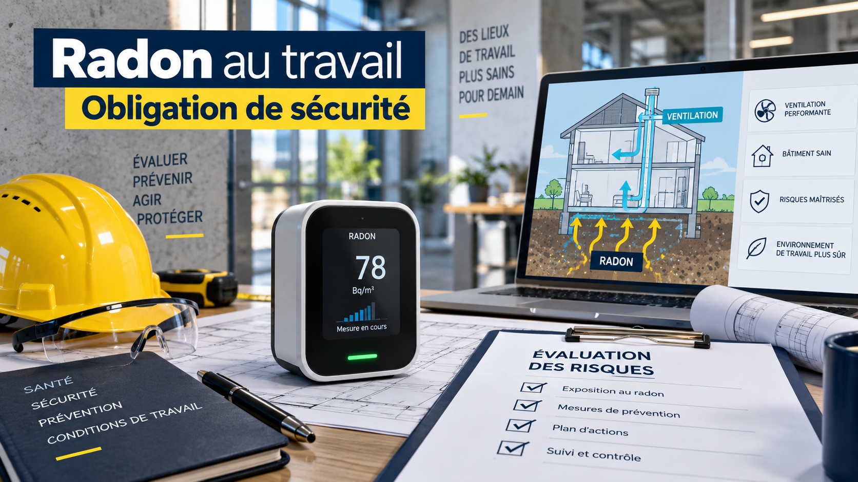 Illustration droit du travail : radon, évaluation des risques professionnels et obligation de sécurité
